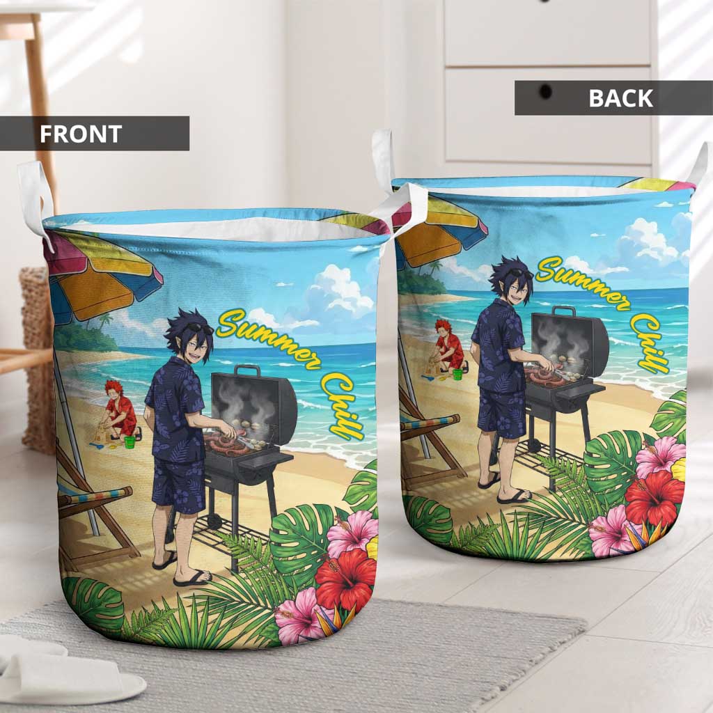 Tamaki Amajiki Summer Chill Laundry Basket Tropical Anime Beach Scene