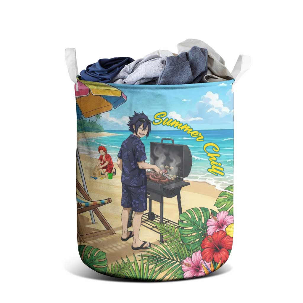 Tamaki Amajiki Summer Chill Laundry Basket Tropical Anime Beach Scene