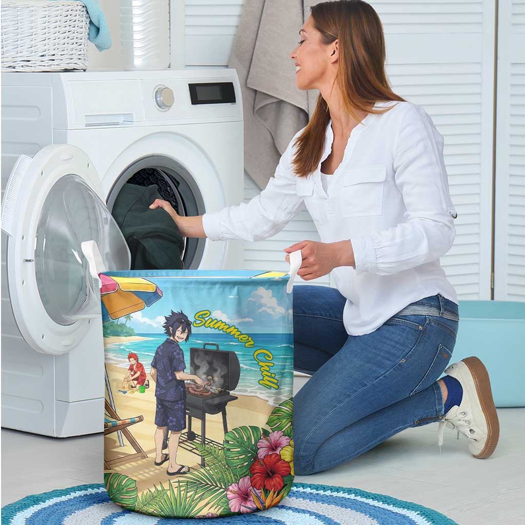 Tamaki Amajiki Summer Chill Laundry Basket Tropical Anime Beach Scene