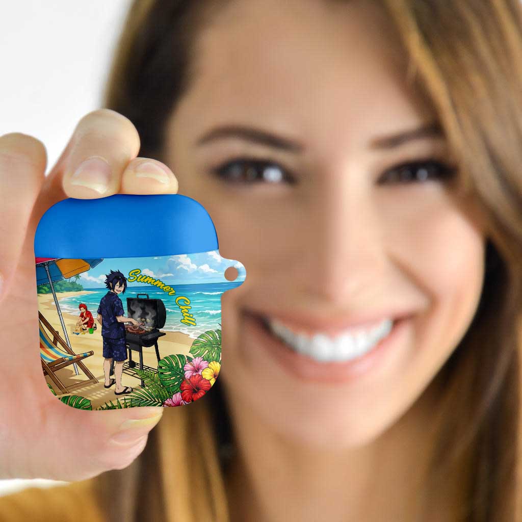 Tamaki Amajiki Summer Chill AirPods Case Tropical Anime Beach Scene