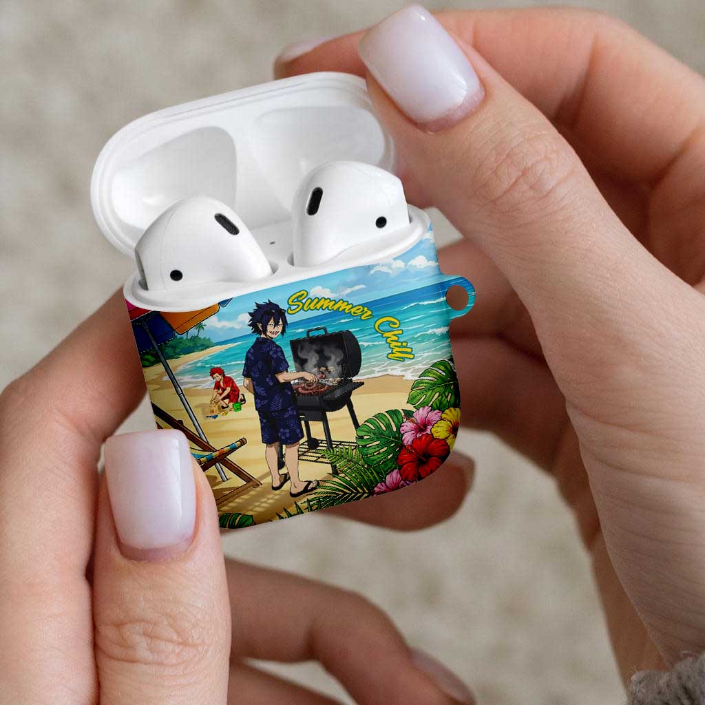 Tamaki Amajiki Summer Chill AirPods Case Tropical Anime Beach Scene