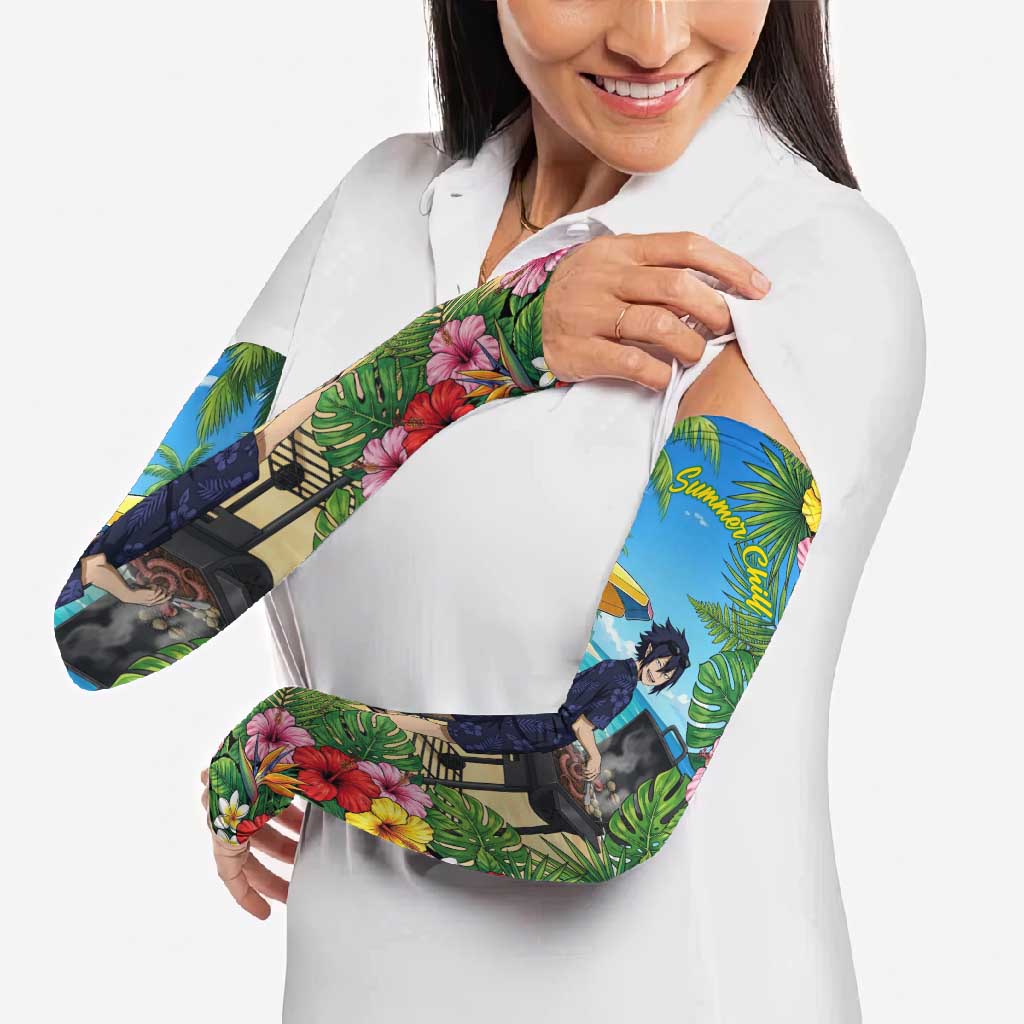 Tamaki Amajiki Summer Chill Arm Sleeves Tropical Anime Beach Scene