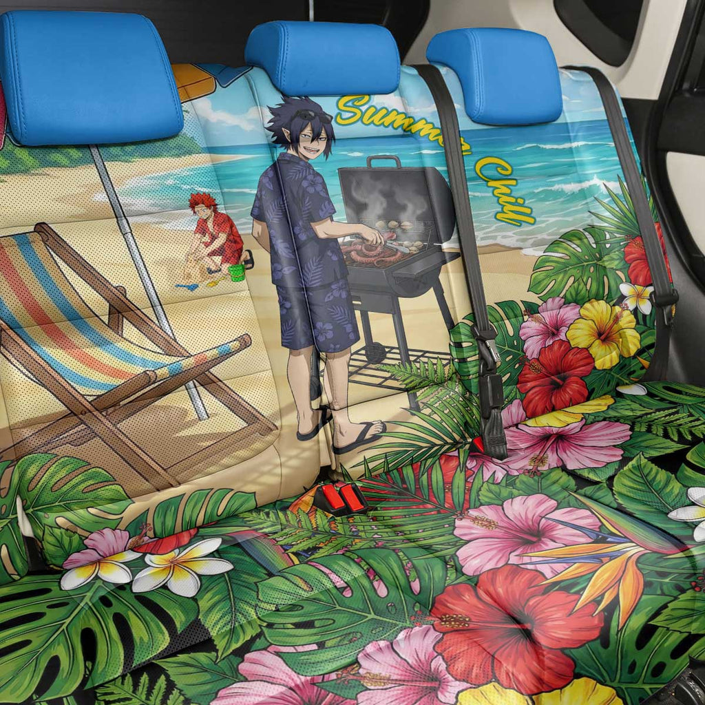 Tamaki Amajiki Summer Chill Back Car Seat Cover Tropical Anime Beach Scene