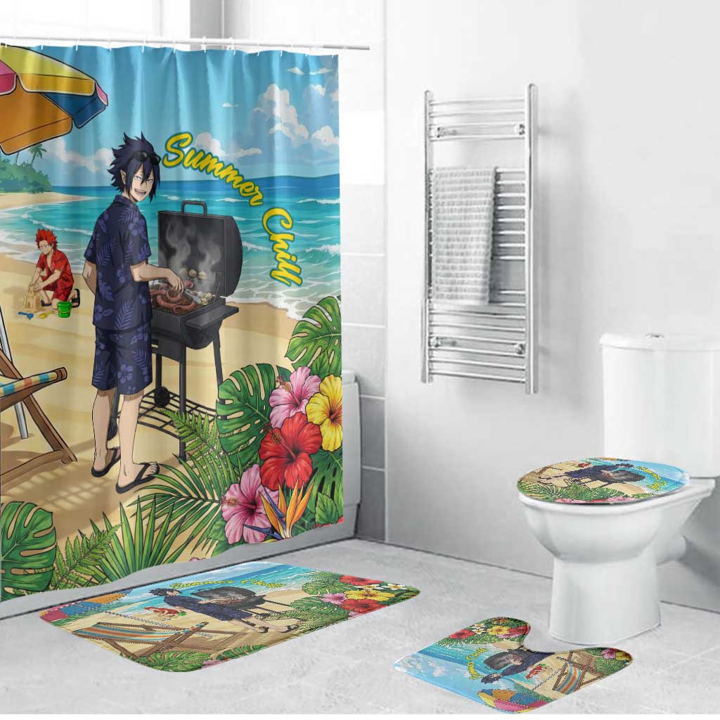 Tamaki Amajiki Summer Chill Bathroom Set Tropical Anime Beach Scene