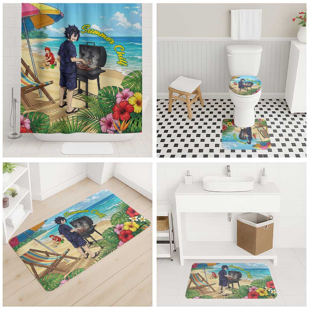 Tamaki Amajiki Summer Chill Bathroom Set Tropical Anime Beach Scene