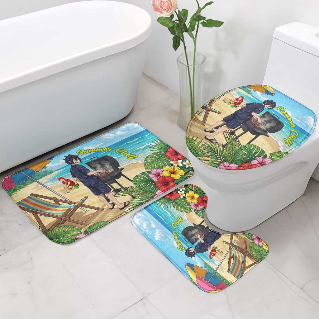 Tamaki Amajiki Summer Chill Bathroom Set Tropical Anime Beach Scene
