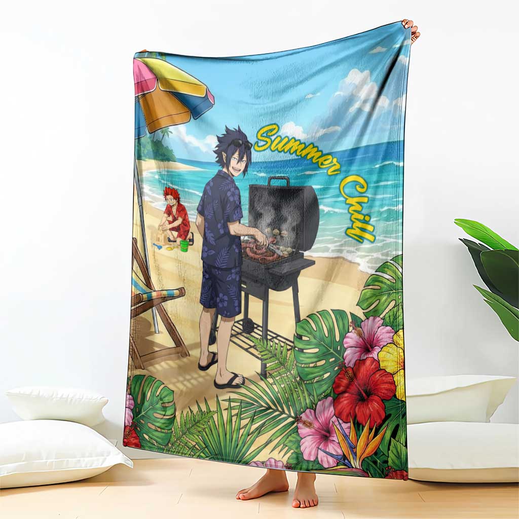 Tamaki Amajiki Summer Chill Blanket Tropical Anime Beach Scene
