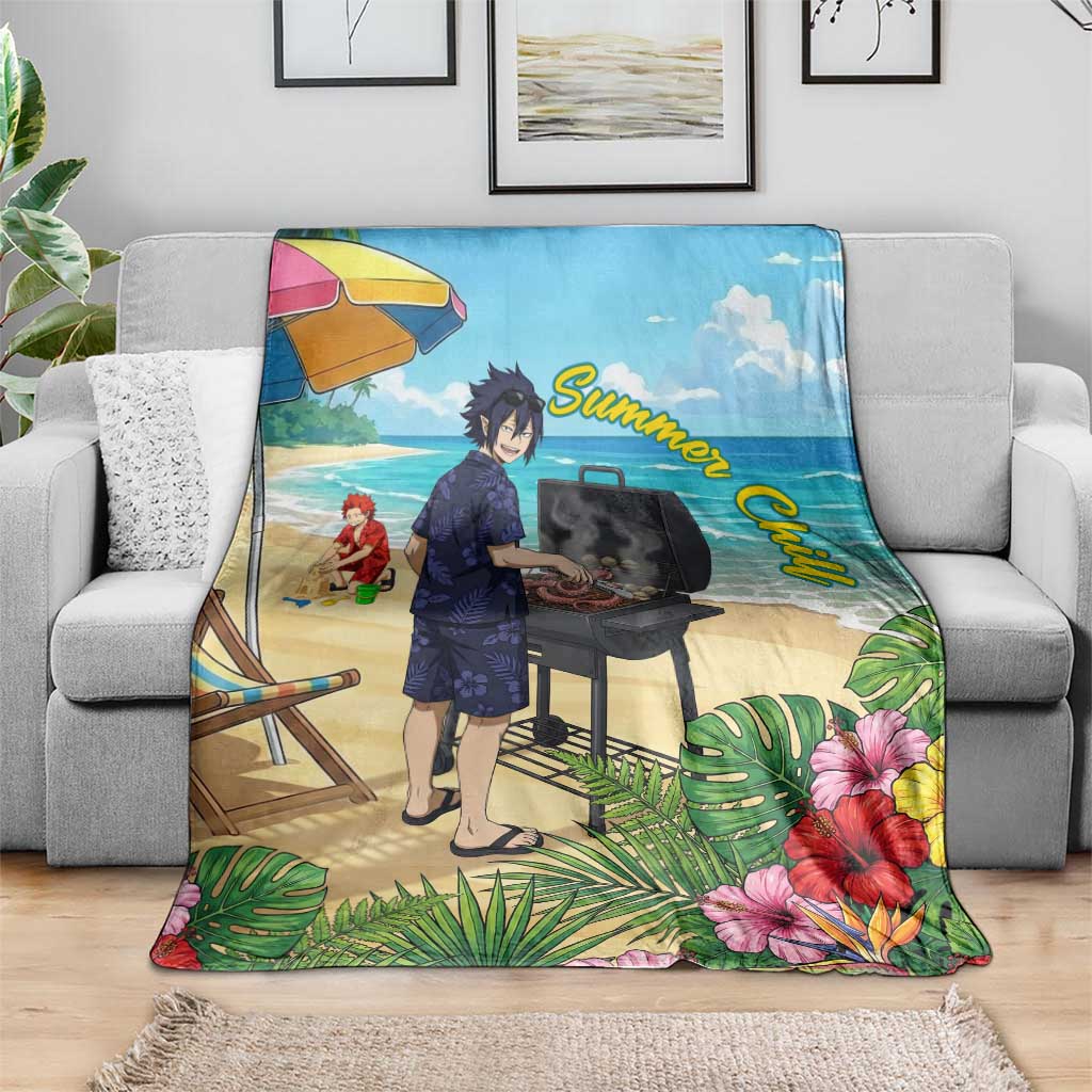 Tamaki Amajiki Summer Chill Blanket Tropical Anime Beach Scene
