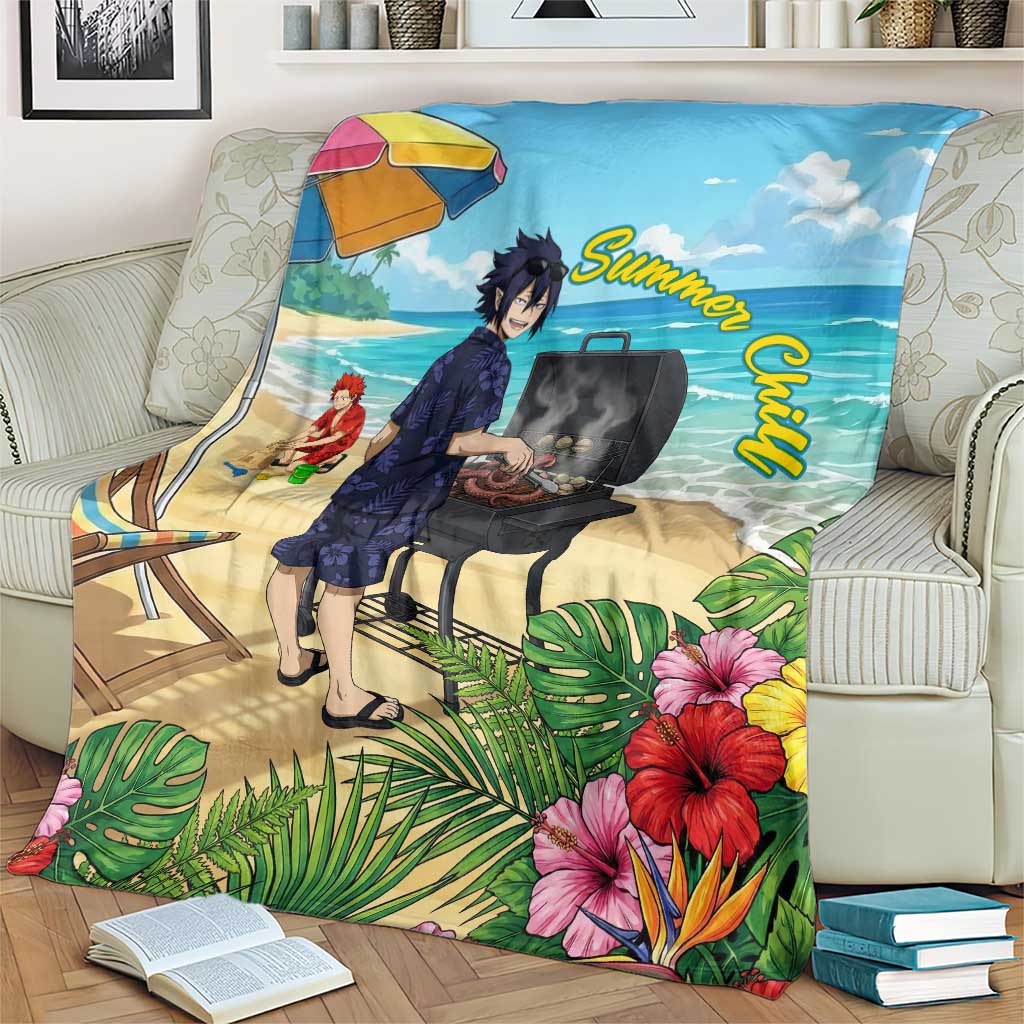 Tamaki Amajiki Summer Chill Blanket Tropical Anime Beach Scene