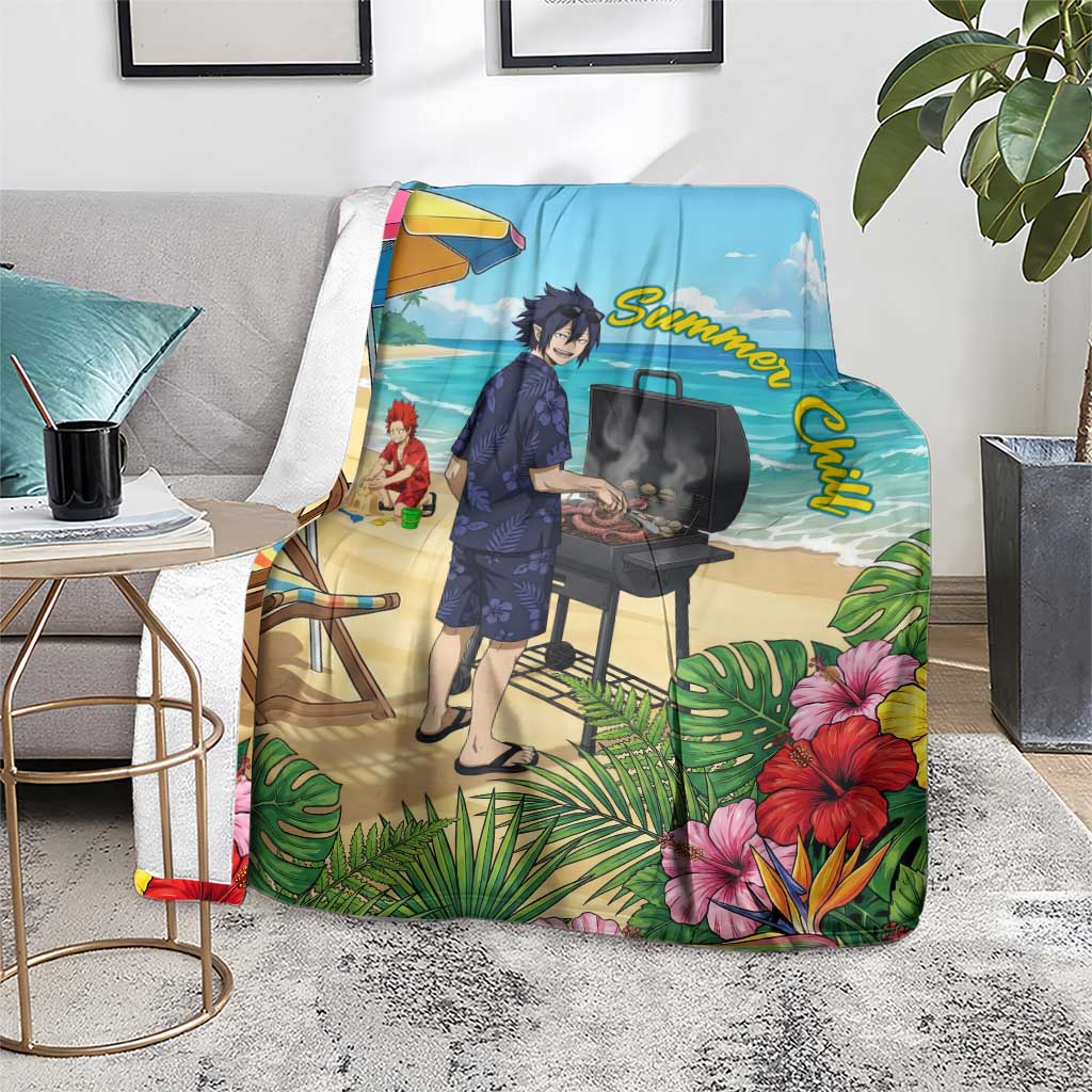 Tamaki Amajiki Summer Chill Blanket Tropical Anime Beach Scene