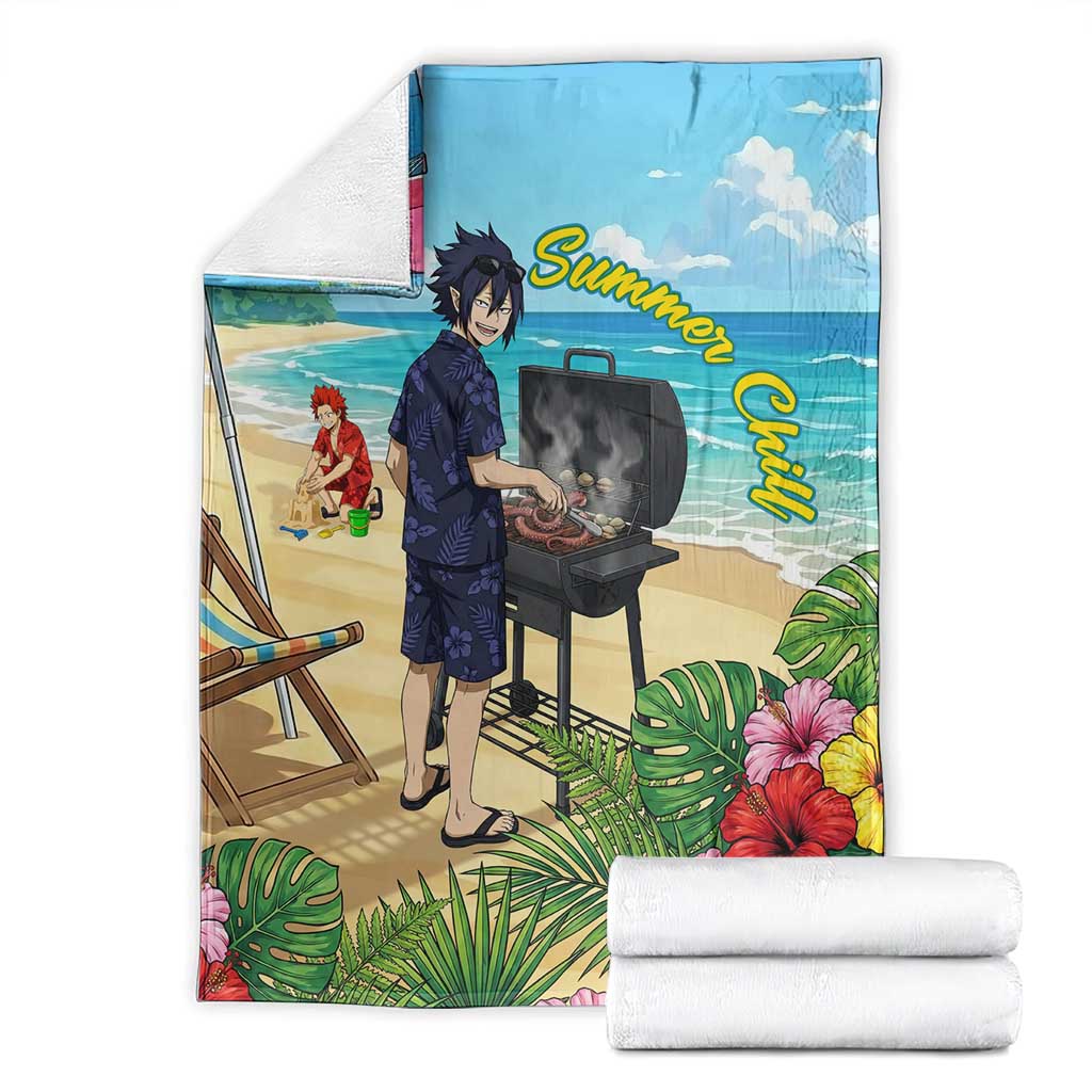 Tamaki Amajiki Summer Chill Blanket Tropical Anime Beach Scene