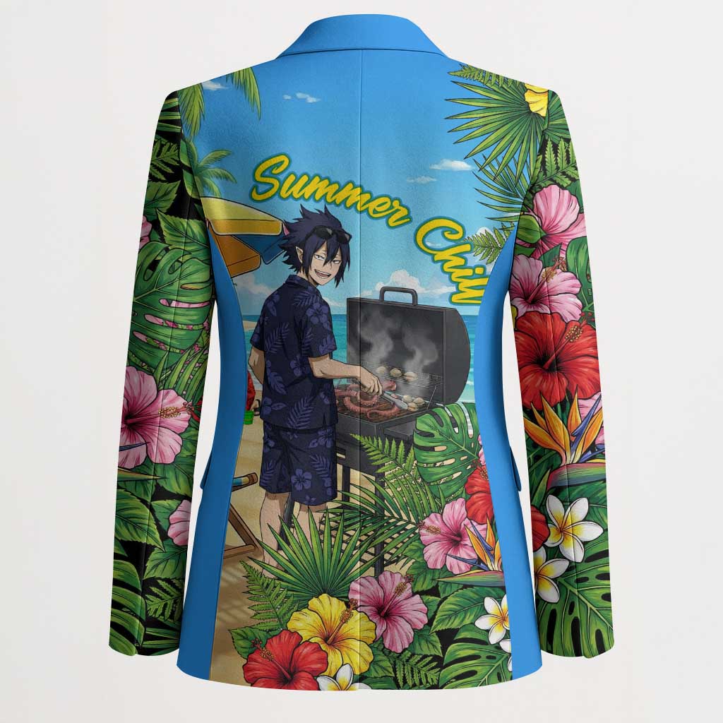 Tamaki Amajiki Summer Chill Blazer Tropical Anime Beach Scene