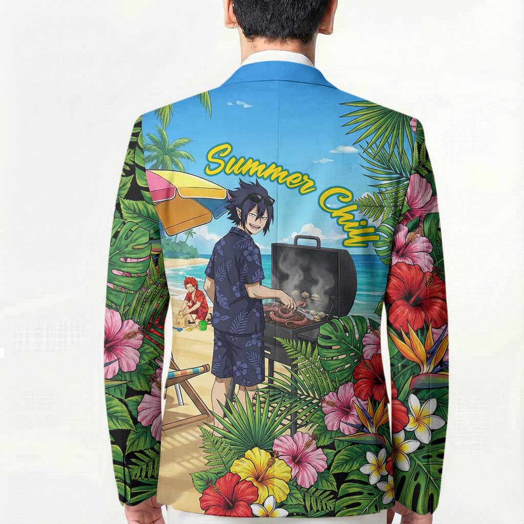 Tamaki Amajiki Summer Chill Blazer Tropical Anime Beach Scene