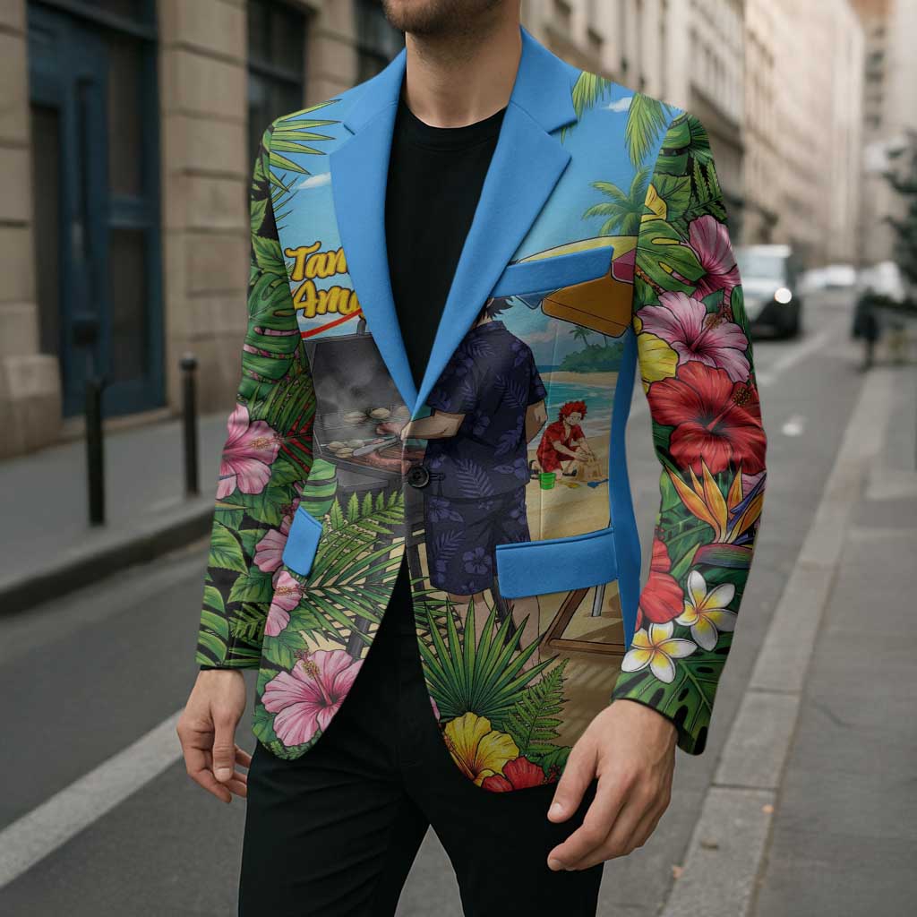 Tamaki Amajiki Summer Chill Blazer Tropical Anime Beach Scene