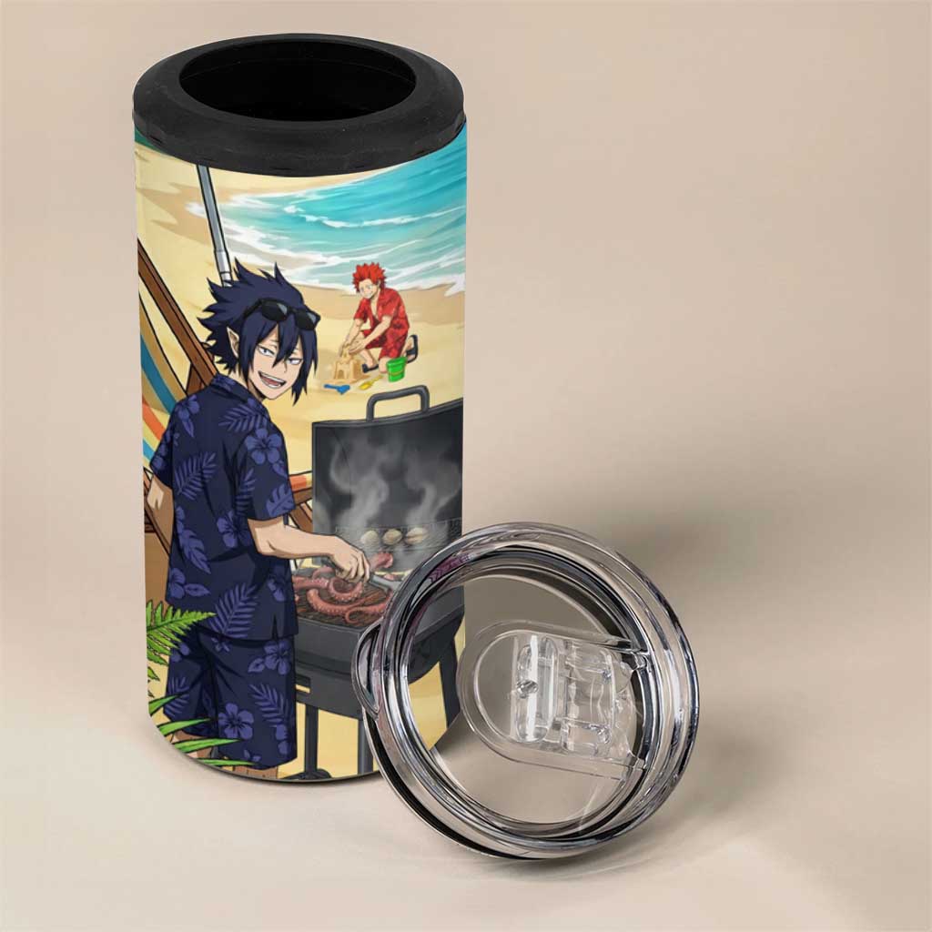 Tamaki Amajiki Summer Chill 4 in 1 Can Cooler Tumbler Tropical Anime Beach Scene