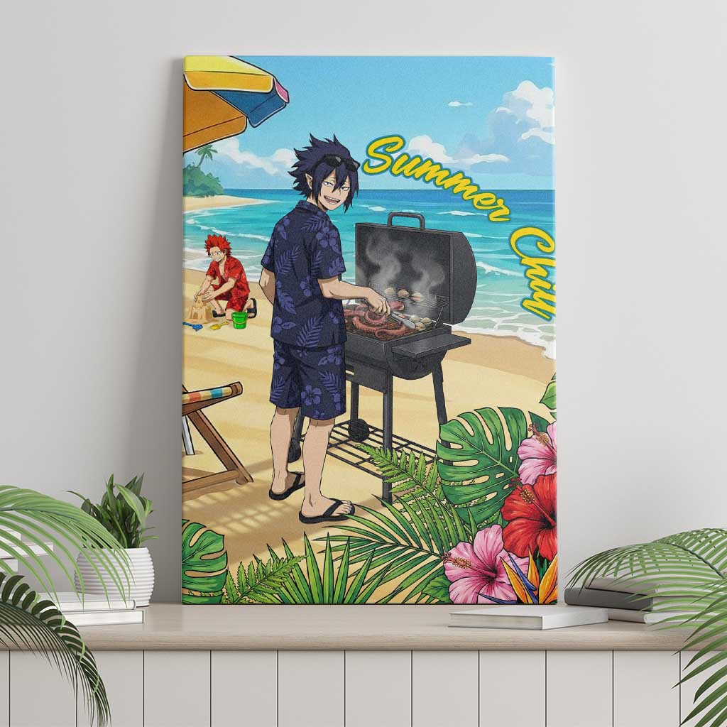 Tamaki Amajiki Summer Chill Canvas Wall Art Tropical Anime Beach Scene