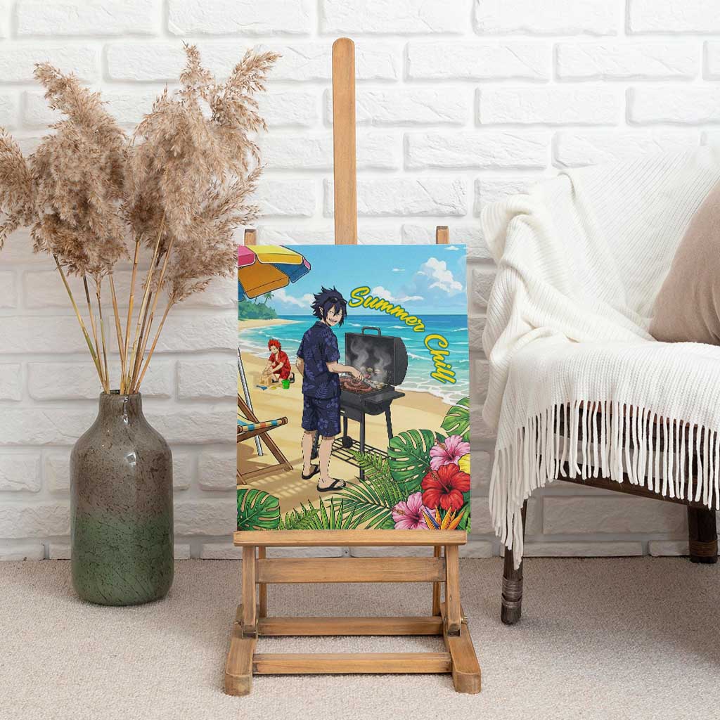 Tamaki Amajiki Summer Chill Canvas Wall Art Tropical Anime Beach Scene