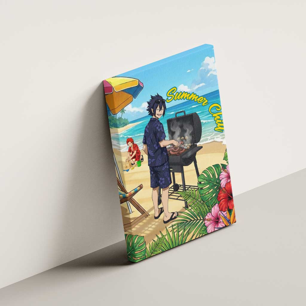 Tamaki Amajiki Summer Chill Canvas Wall Art Tropical Anime Beach Scene