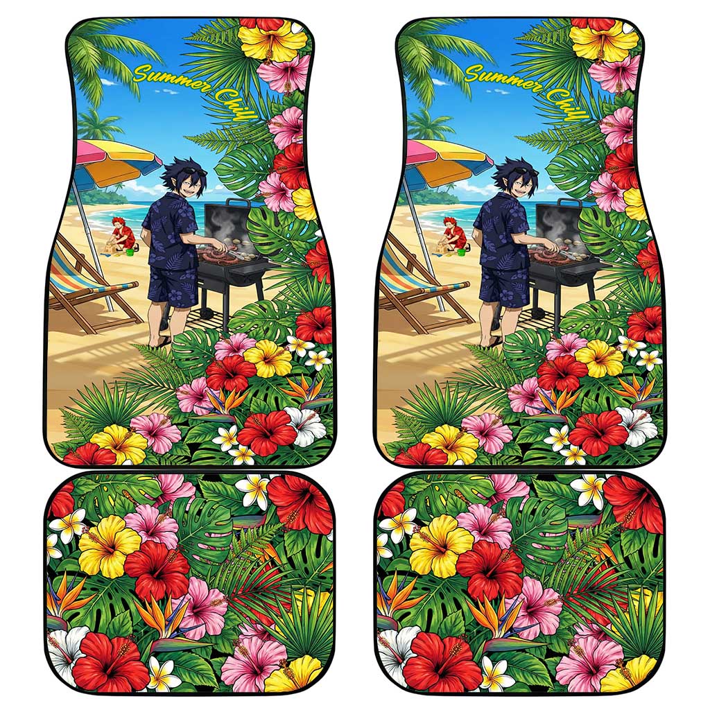 Tamaki Amajiki Summer Chill Car Mats Tropical Anime Beach Scene