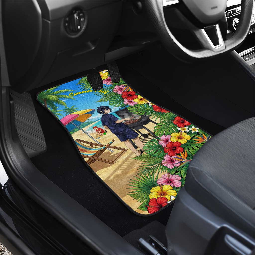 Tamaki Amajiki Summer Chill Car Mats Tropical Anime Beach Scene