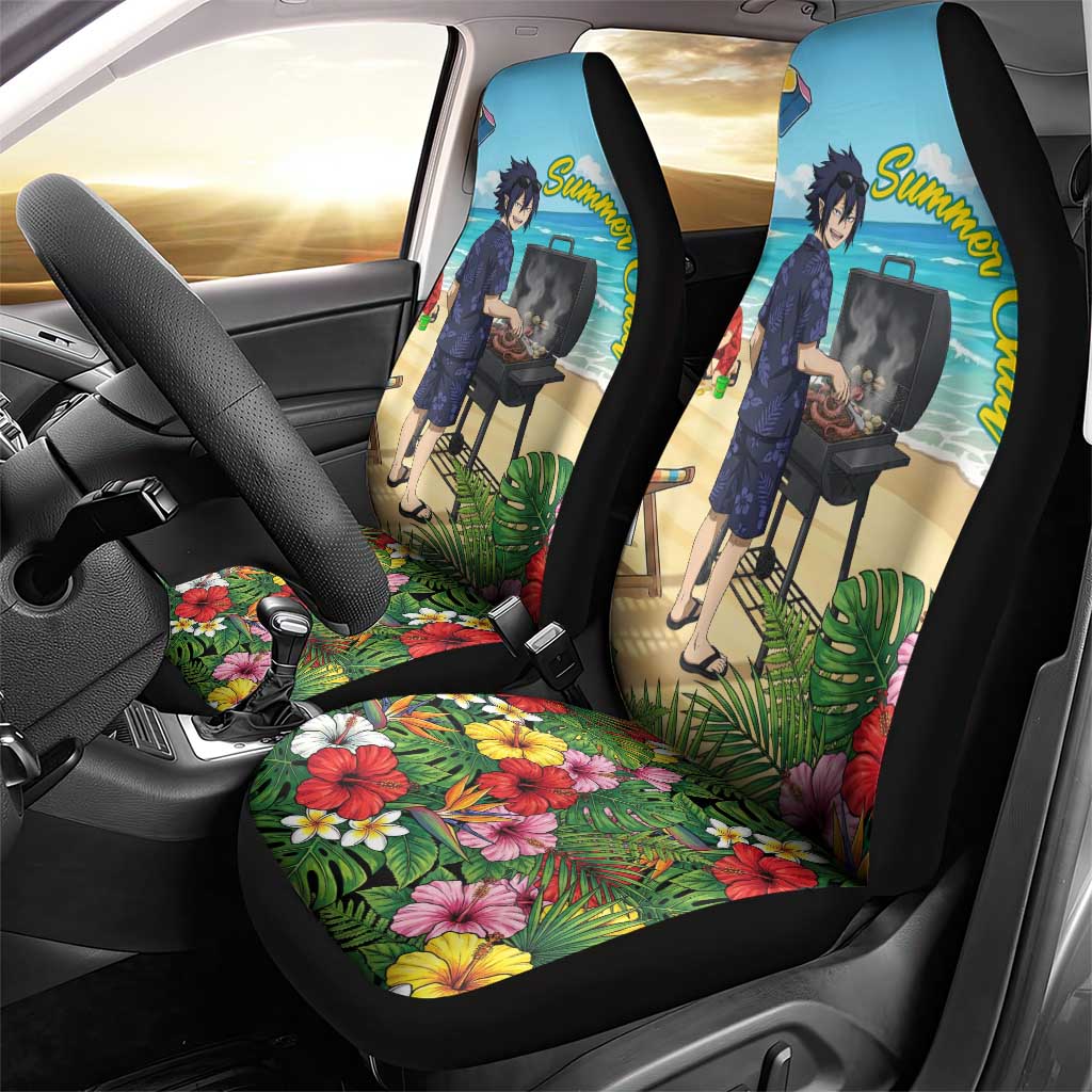 Tamaki Amajiki Summer Chill Car Seat Cover Tropical Anime Beach Scene