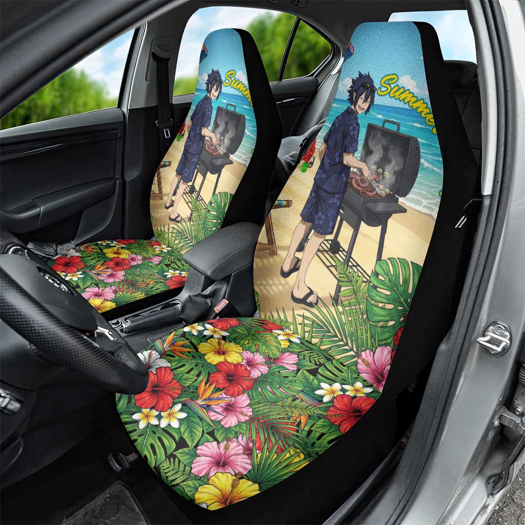 Tamaki Amajiki Summer Chill Car Seat Cover Tropical Anime Beach Scene