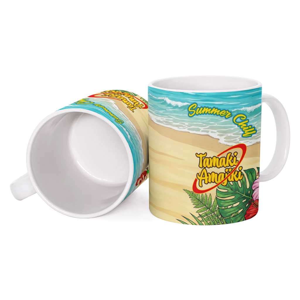 Tamaki Amajiki Summer Chill Ceramic Mug Tropical Anime Beach Scene