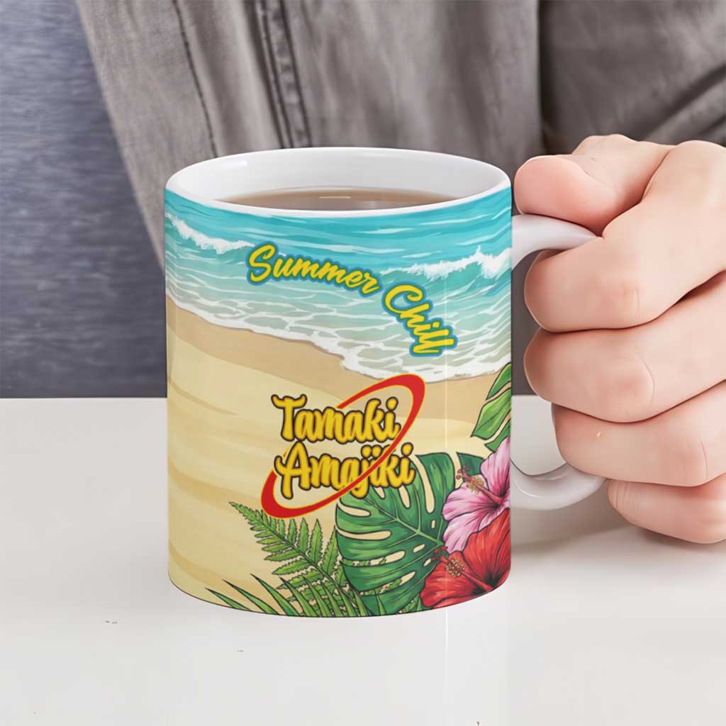 Tamaki Amajiki Summer Chill Ceramic Mug Tropical Anime Beach Scene