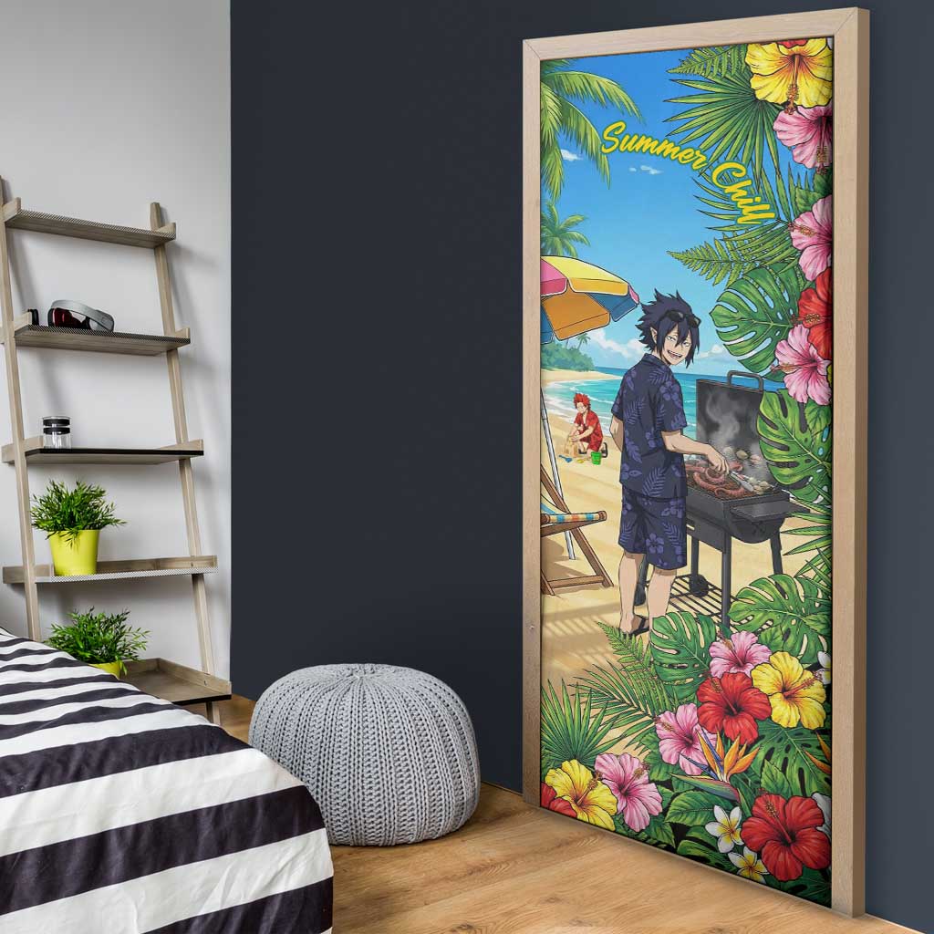 Tamaki Amajiki Summer Chill Door Cover Tropical Anime Beach Scene