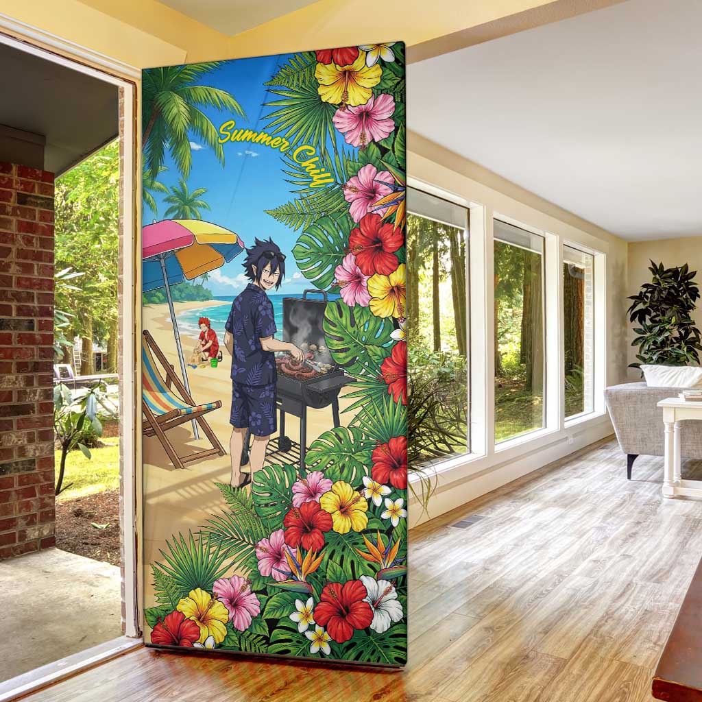 Tamaki Amajiki Summer Chill Door Cover Tropical Anime Beach Scene
