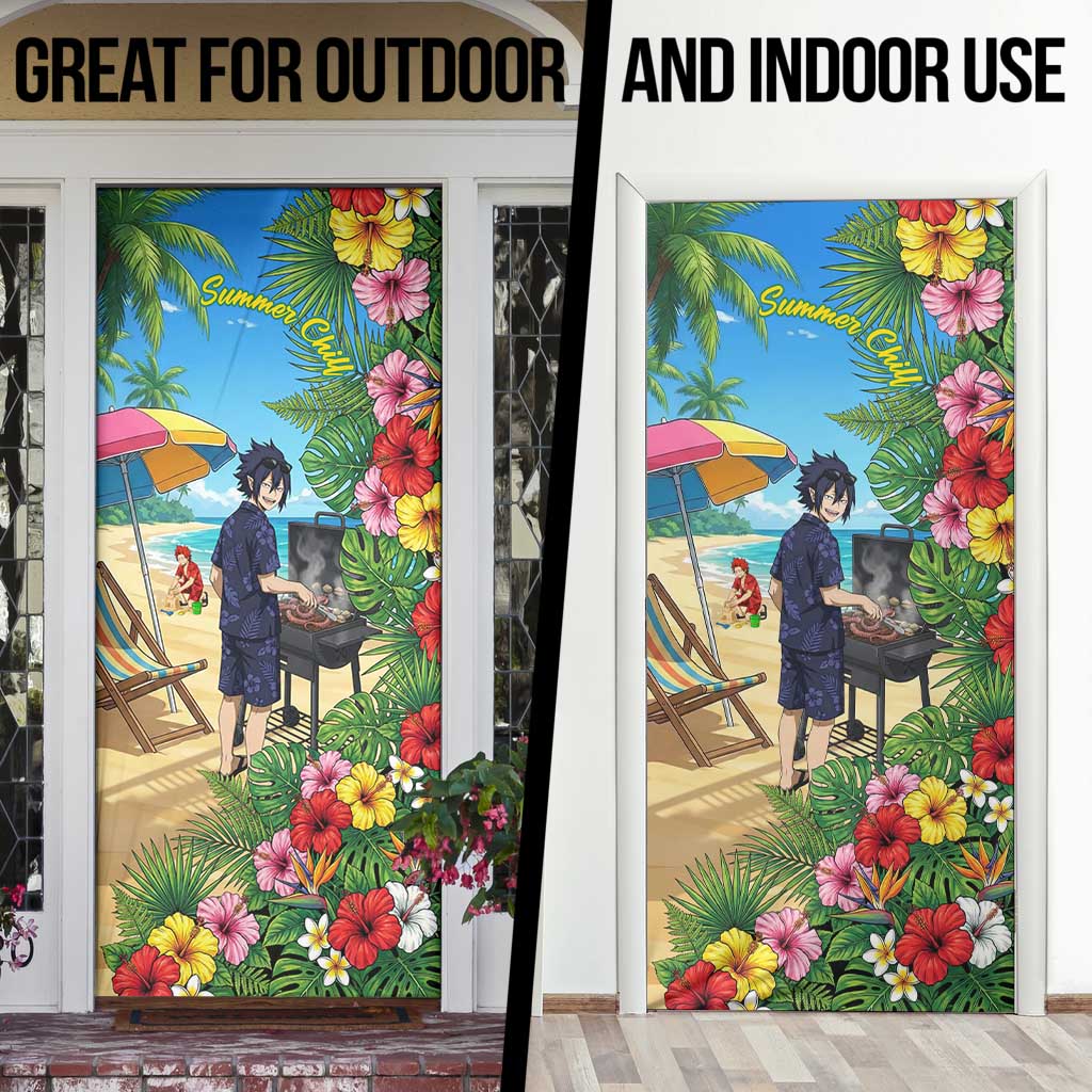 Tamaki Amajiki Summer Chill Door Cover Tropical Anime Beach Scene