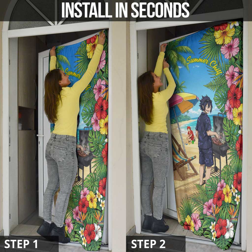 Tamaki Amajiki Summer Chill Door Cover Tropical Anime Beach Scene
