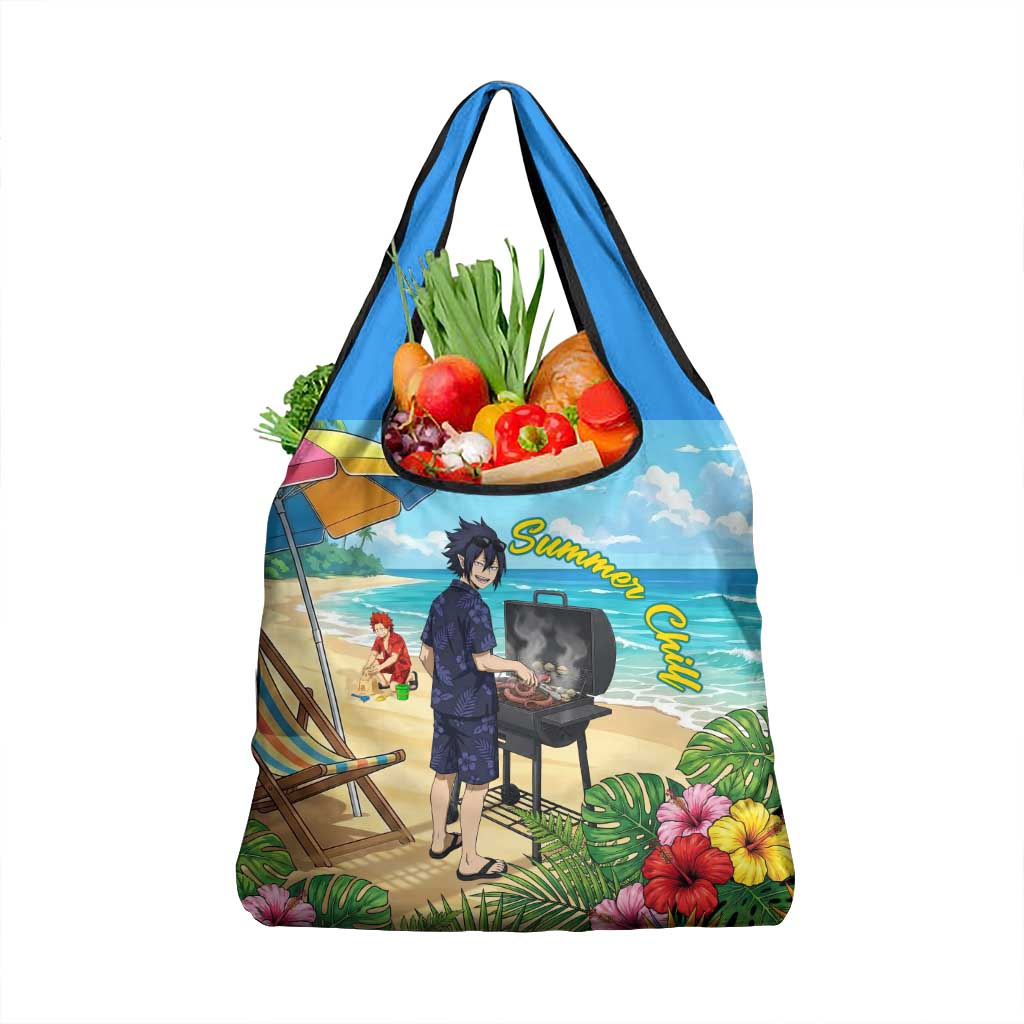 Tamaki Amajiki Summer Chill Grocery Bag Tropical Anime Beach Scene