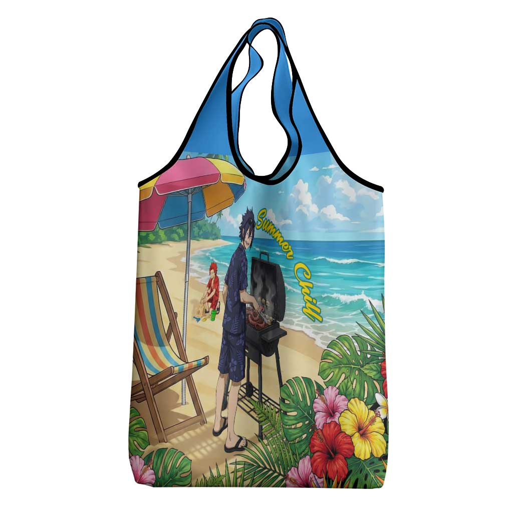 Tamaki Amajiki Summer Chill Grocery Bag Tropical Anime Beach Scene