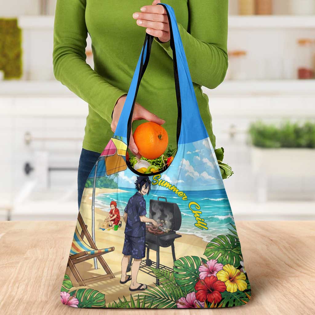 Tamaki Amajiki Summer Chill Grocery Bag Tropical Anime Beach Scene