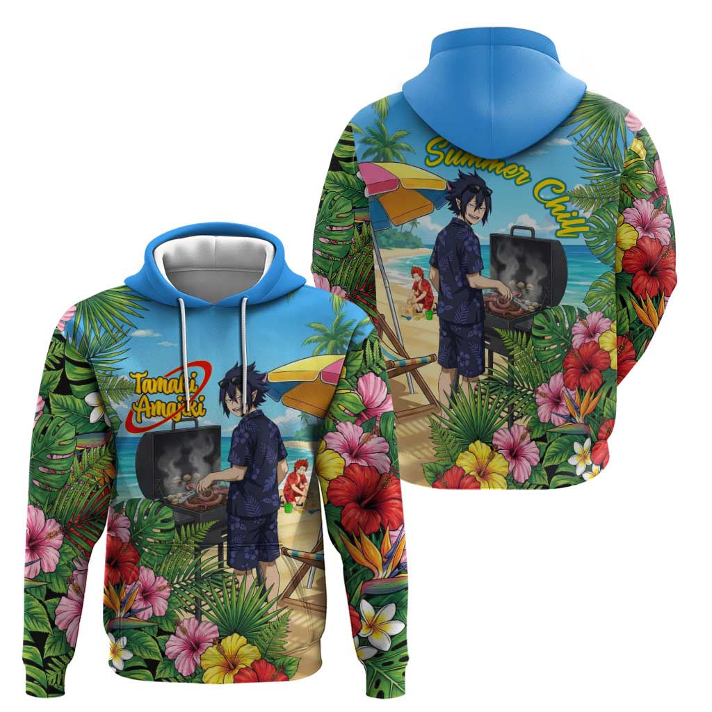 Tamaki Amajiki Summer Chill Hoodie Tropical Anime Beach Scene
