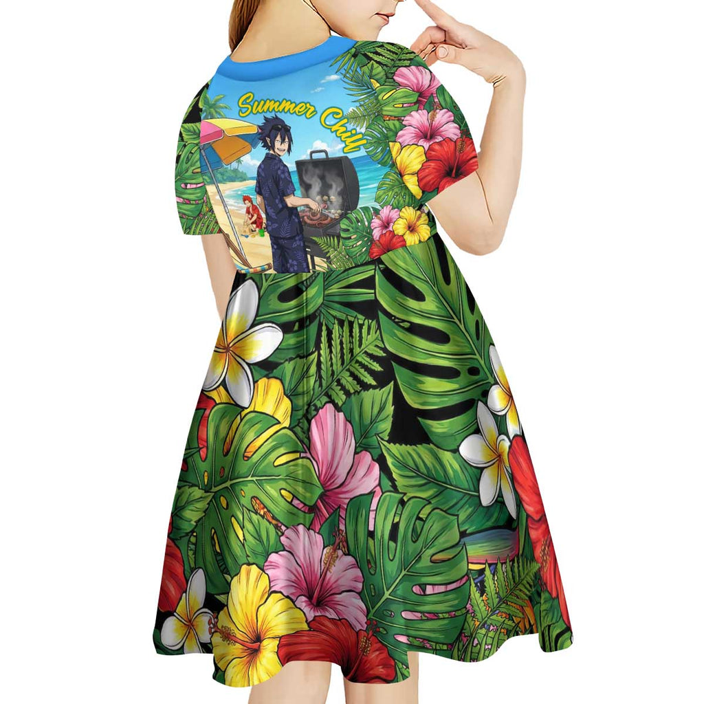 Tamaki Amajiki Summer Chill Kid Short Sleeve Dress Tropical Anime Beach Scene