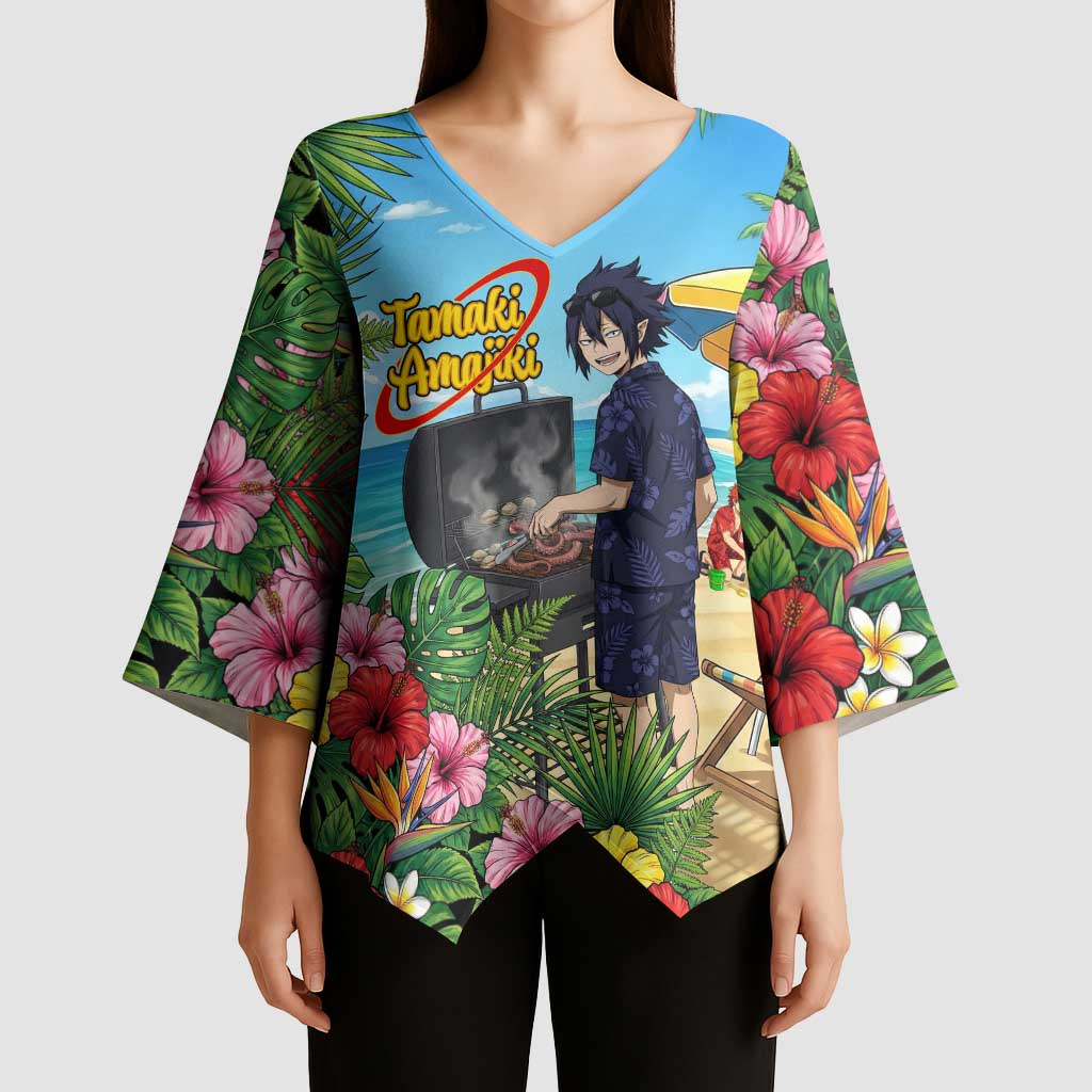 Tamaki Amajiki Summer Chill Kimono Sleeve Blouse Tropical Anime Beach Scene