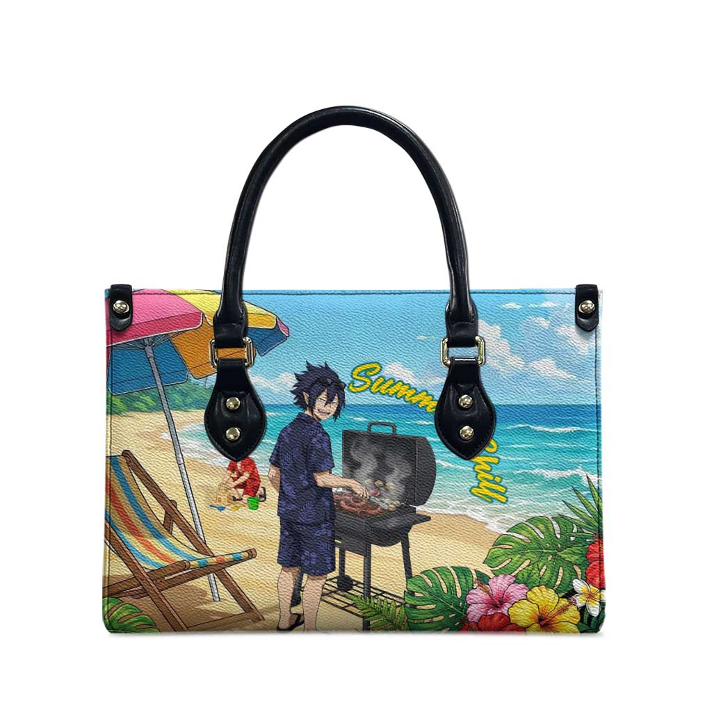 Tamaki Amajiki Summer Chill Leather Bag Tropical Anime Beach Scene