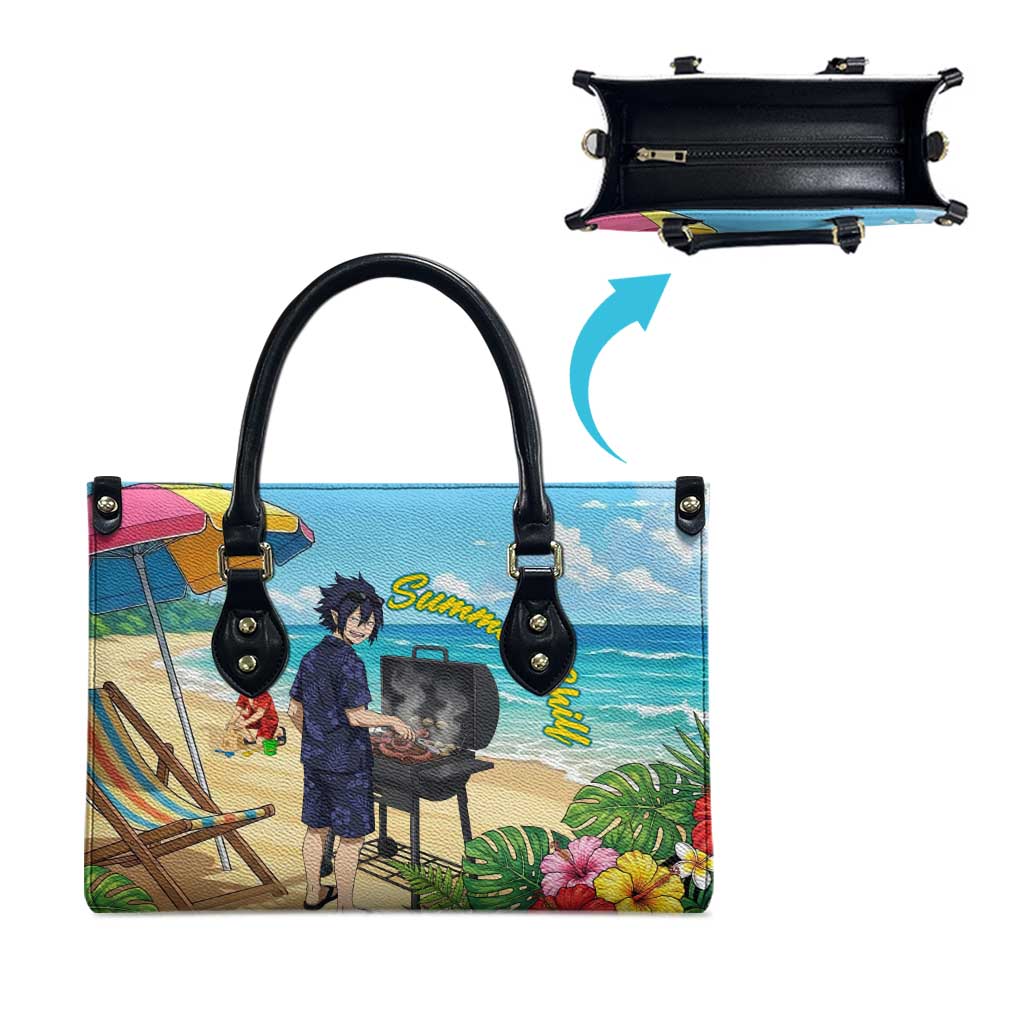 Tamaki Amajiki Summer Chill Leather Bag Tropical Anime Beach Scene
