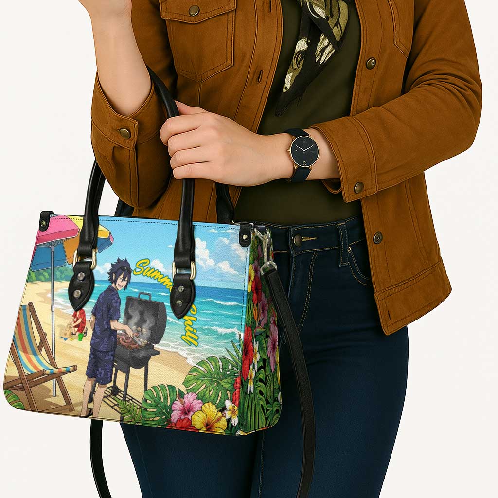 Tamaki Amajiki Summer Chill Leather Bag Tropical Anime Beach Scene