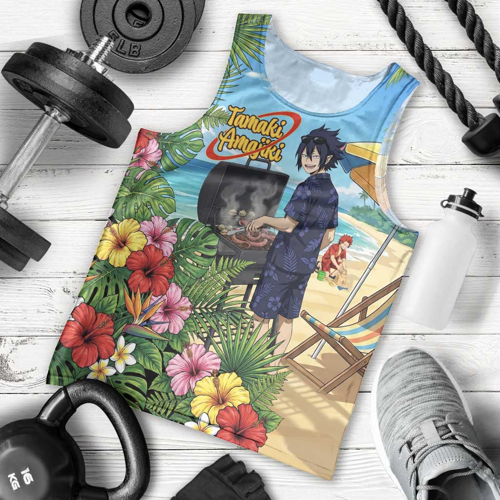 Tamaki Amajiki Summer Chill Men Tank Top Tropical Anime Beach Scene
