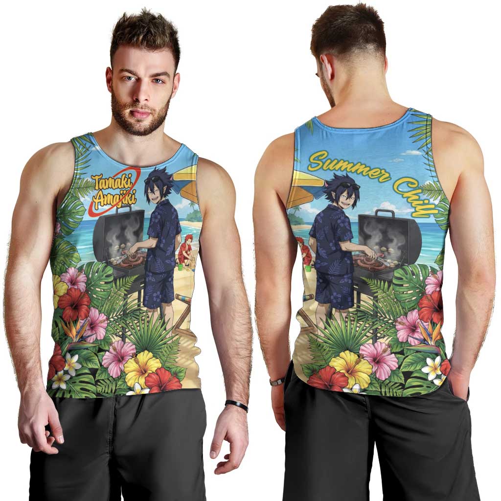 Tamaki Amajiki Summer Chill Men Tank Top Tropical Anime Beach Scene