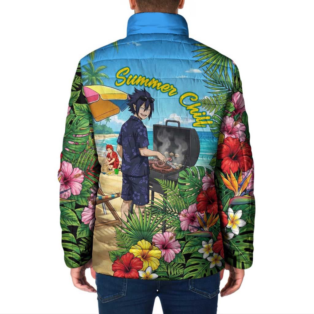 Tamaki Amajiki Summer Chill Padded Jacket Tropical Anime Beach Scene