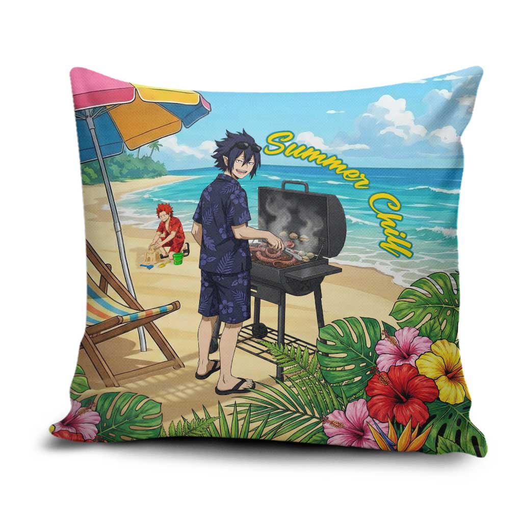 Tamaki Amajiki Summer Chill Pillow Cover Tropical Anime Beach Scene
