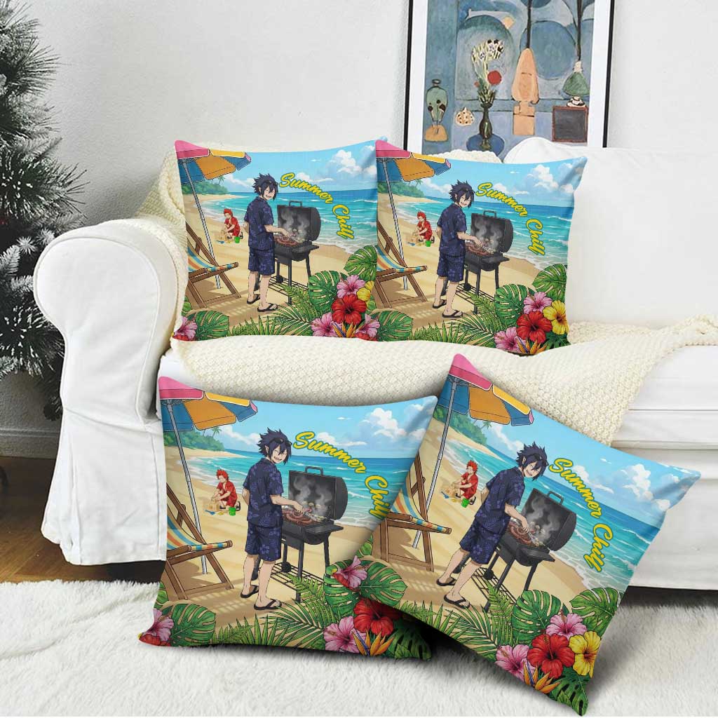 Tamaki Amajiki Summer Chill Pillow Cover Tropical Anime Beach Scene