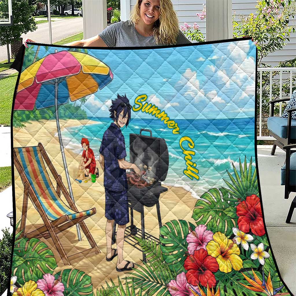 Tamaki Amajiki Summer Chill Quilt Tropical Anime Beach Scene
