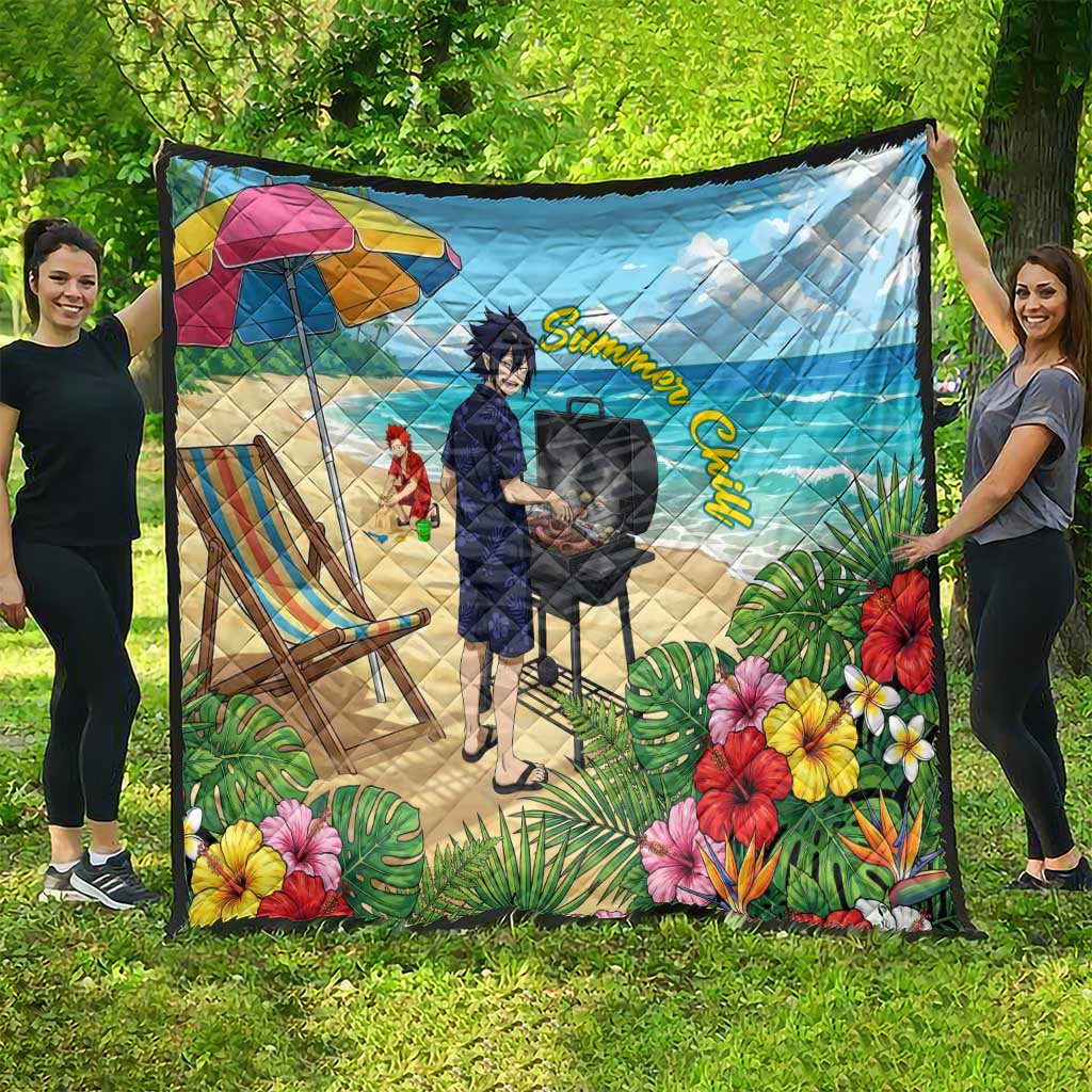 Tamaki Amajiki Summer Chill Quilt Tropical Anime Beach Scene
