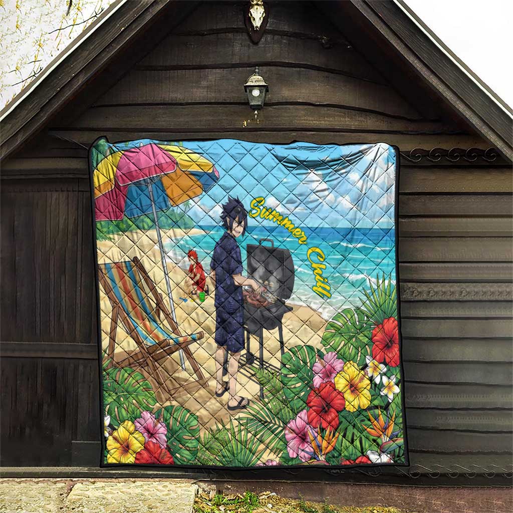 Tamaki Amajiki Summer Chill Quilt Tropical Anime Beach Scene