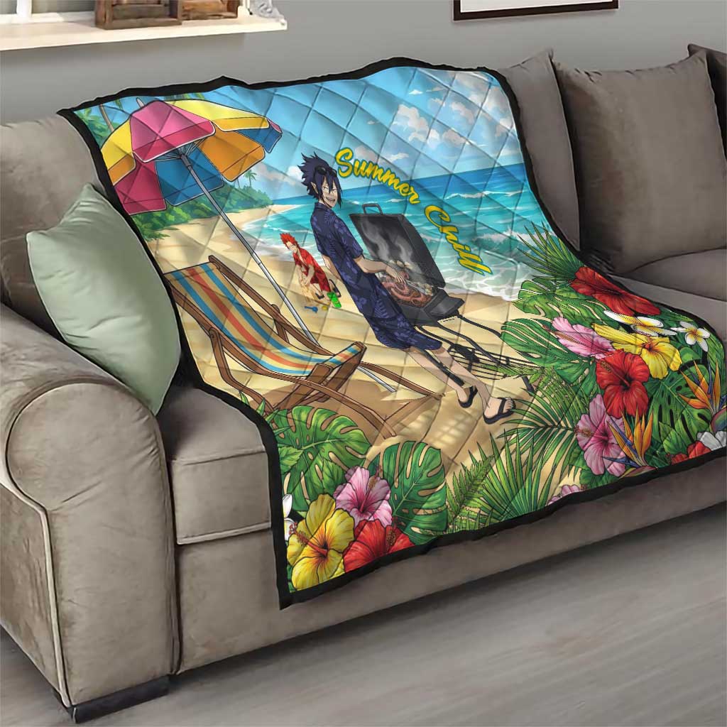 Tamaki Amajiki Summer Chill Quilt Tropical Anime Beach Scene